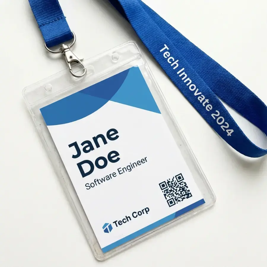 Example conference badge design