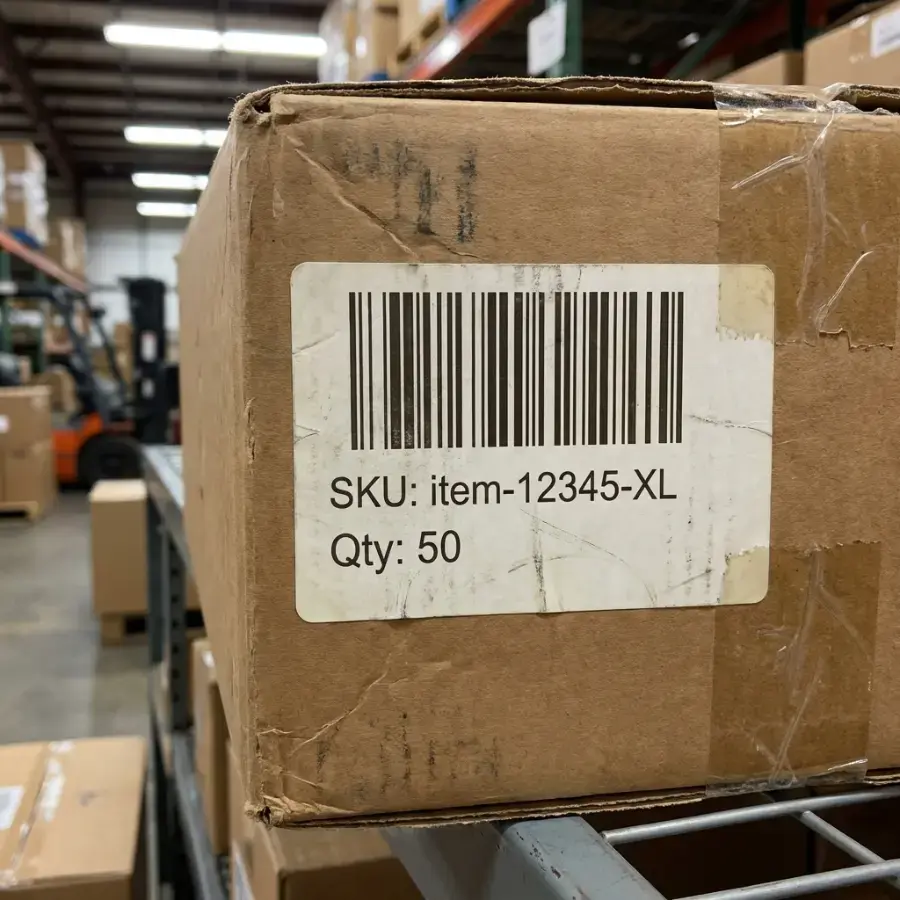 Example barcode label sheet